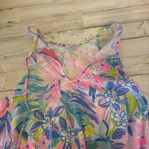 Lilly Pulitzer Small Margot Halter Floral Swing Dress Pink Coastal Resort Preppy - Picture 9 of 11